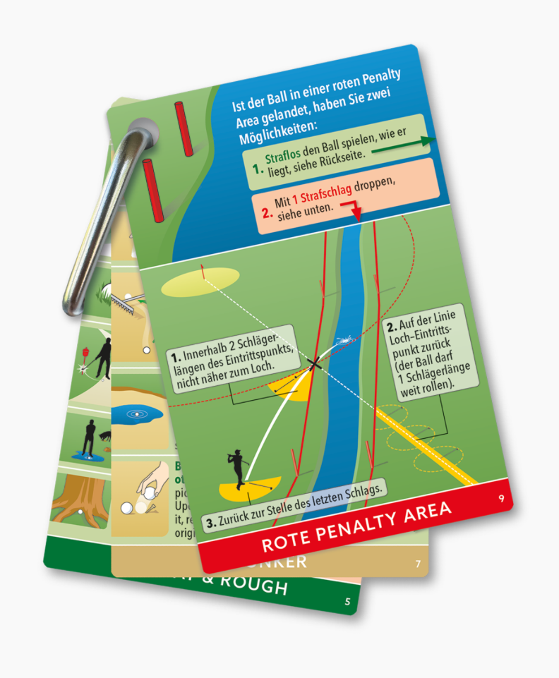 ExpertGolf Golfregeln Express Minibuch mit Karabiner
