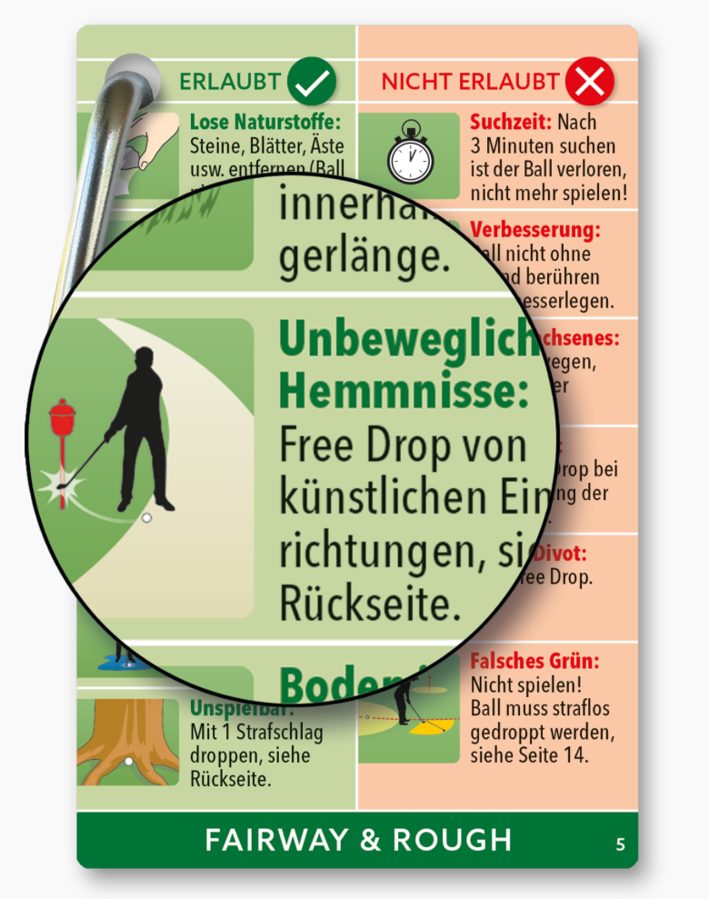 ExpertGolf Golfregeln Express Minibuch mit Karabiner