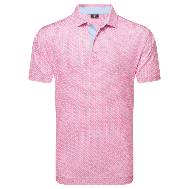 Footjoy Citrus Print Lisle Polo Herren L rosa/hellblau