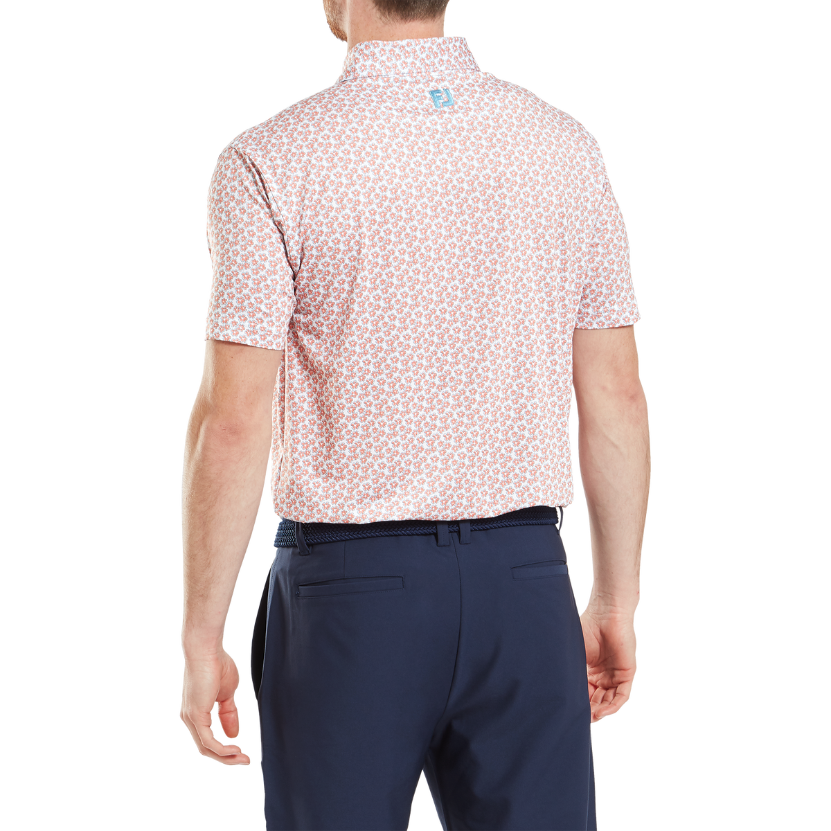 Footjoy Floral Sketch Print Lisle Polo Herren
