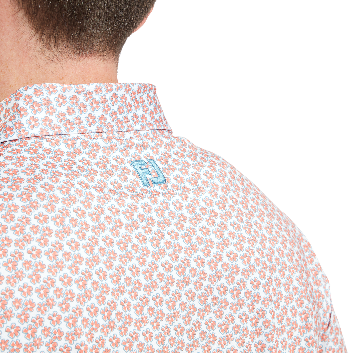 Footjoy Floral Sketch Print Lisle Polo Herren