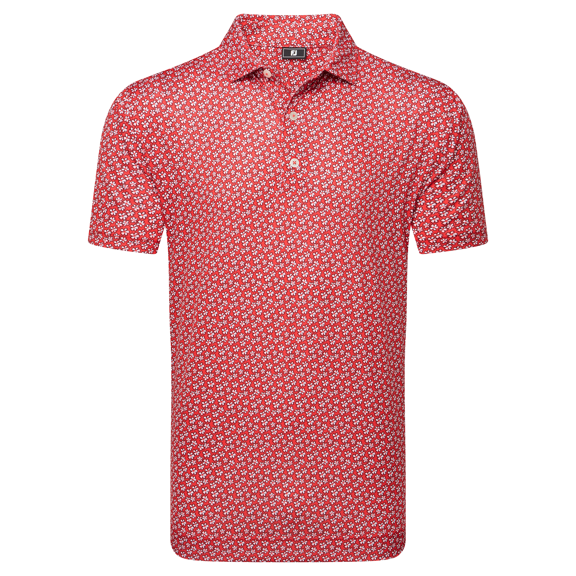 Footjoy Floral Sketch Print Lisle Polo Herren