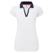 FootJoy Women's Cap Sleeve Print Trim Lisle Polo