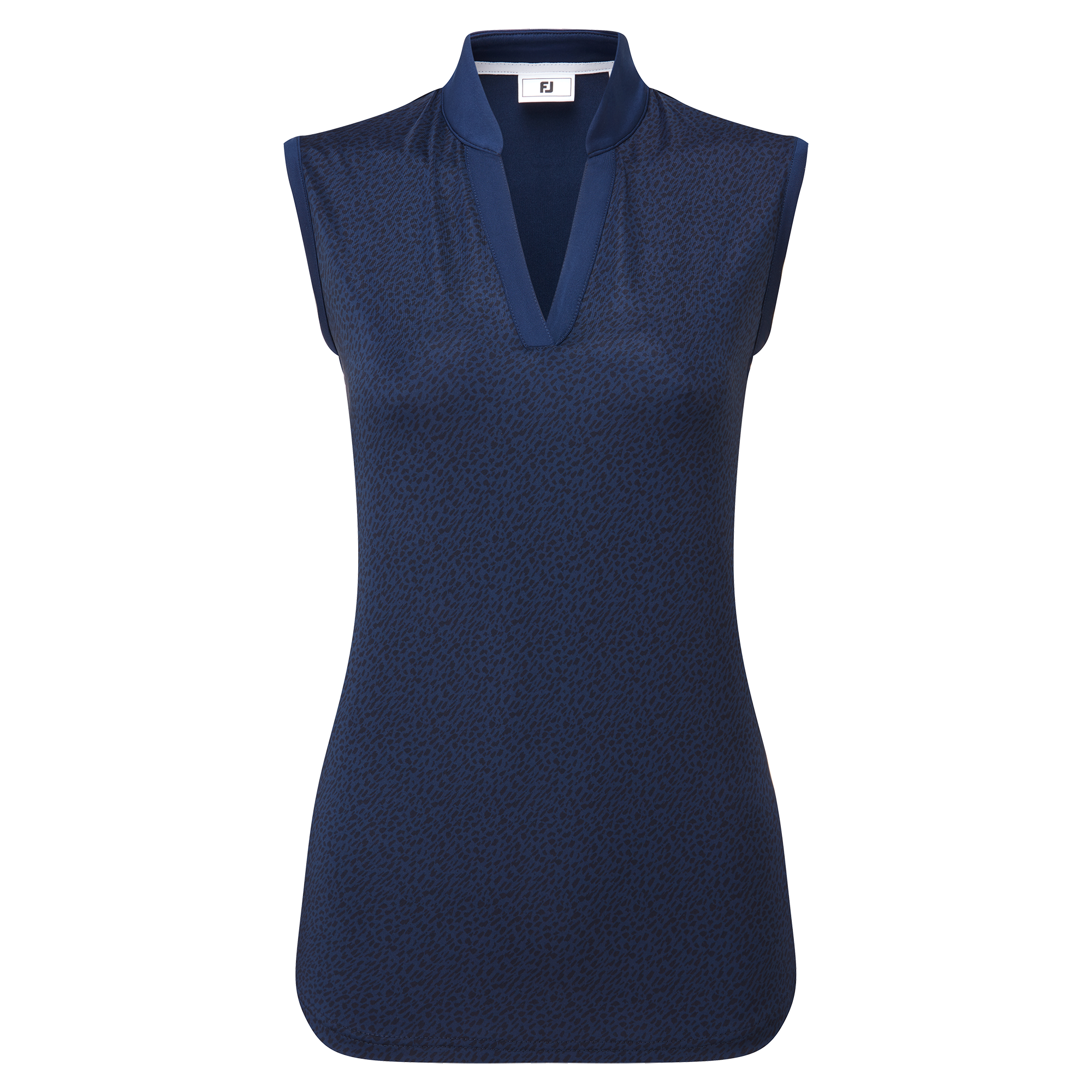 Footjoy Animal Print Sleeveless Lisle Shirt Damen L navy