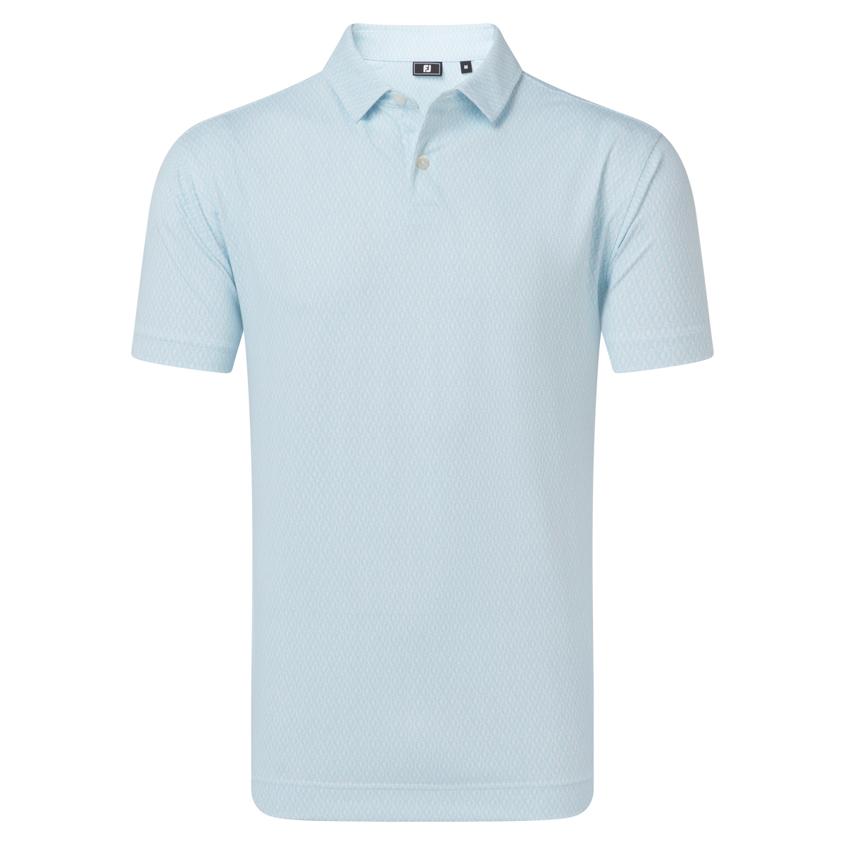 Footjoy Modernist Geo Pique Polo Men's S White/Light Blue