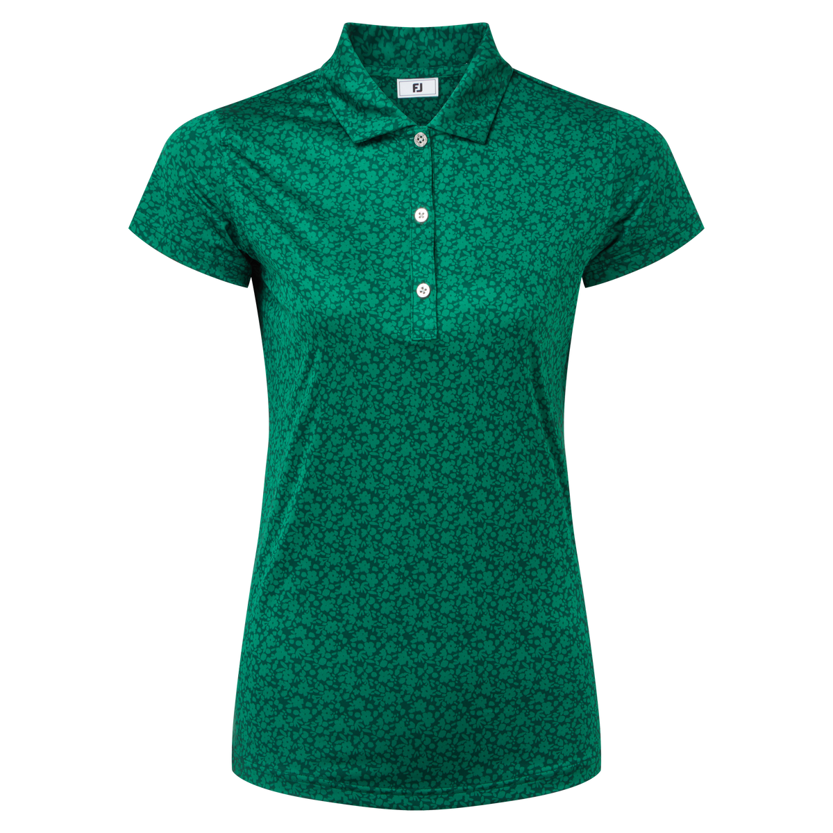 Footjoy Printed Floral Capsleeve Polo Ladies XS Green