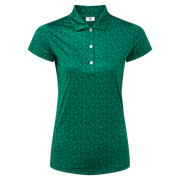 Footjoy Printed Floral Capsleeve Polo Ladies XS Green