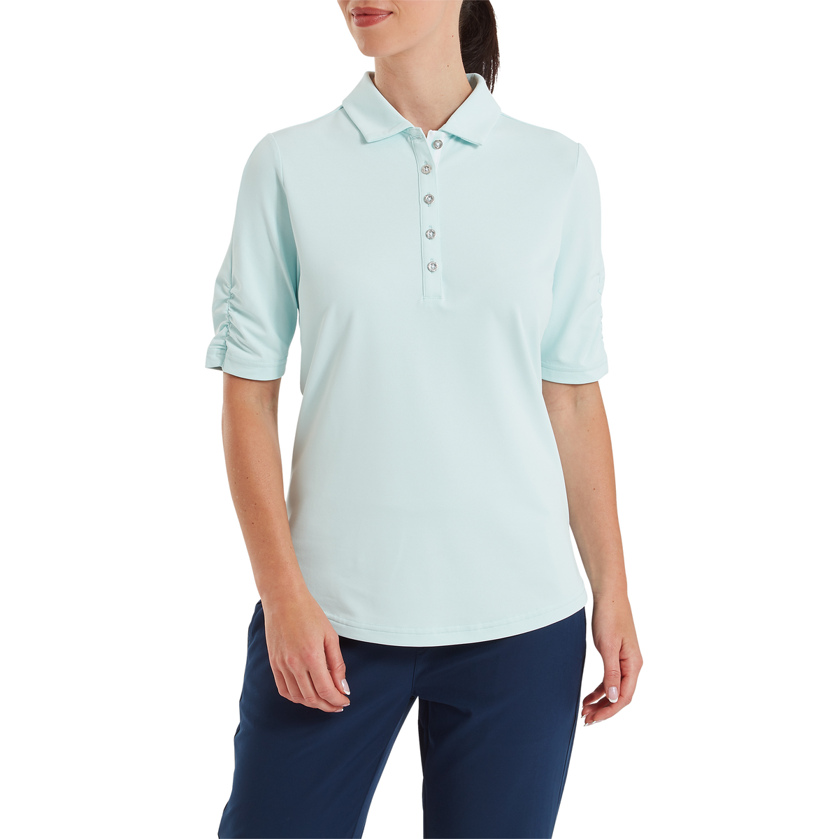 Footjoy Half-Sleeve Lisle Polo Women's XS Light Blue