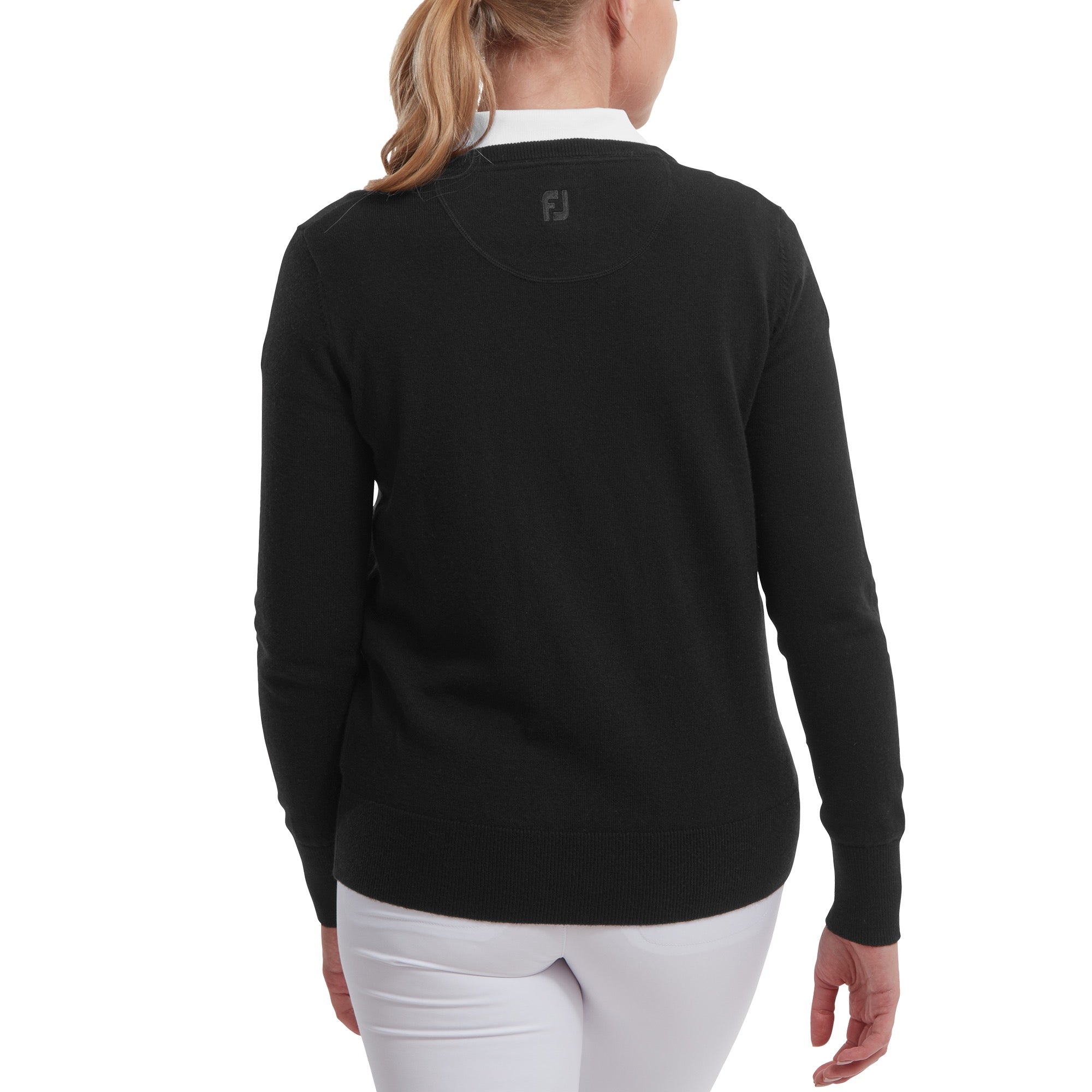 Footjoy Wool Blend V-Neck Pullover Damen S grau