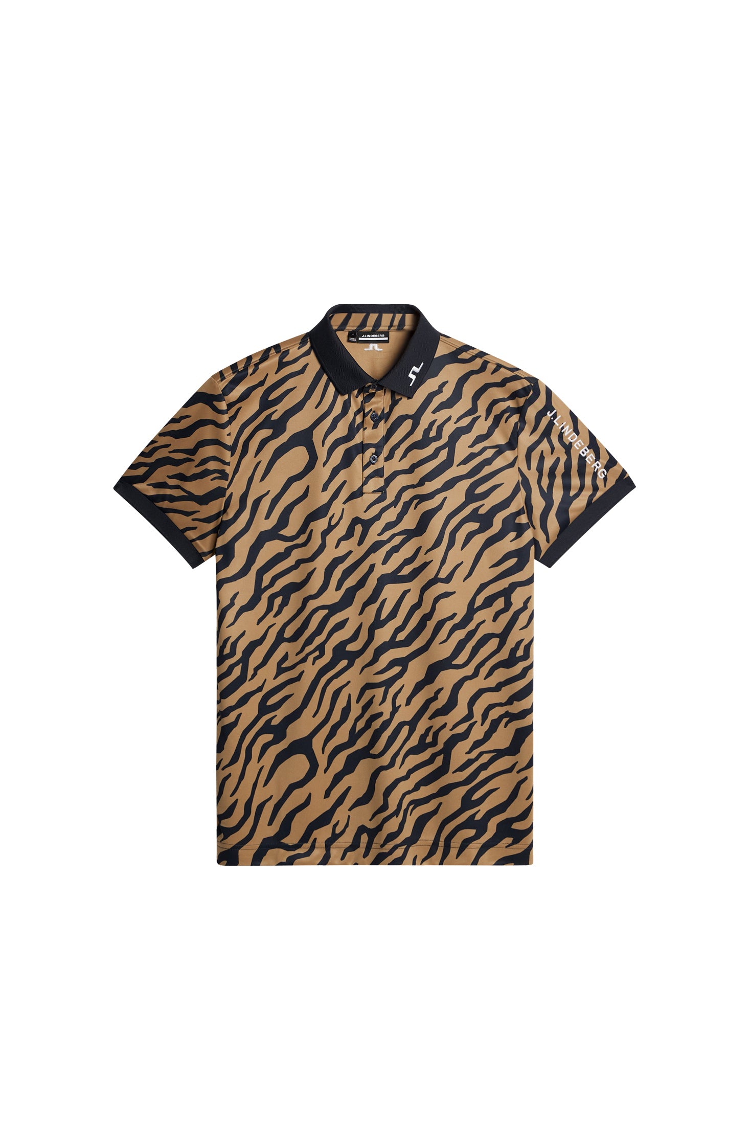 J.Lindeberg Tour Tech Print Polo Herren S braun/schwarz