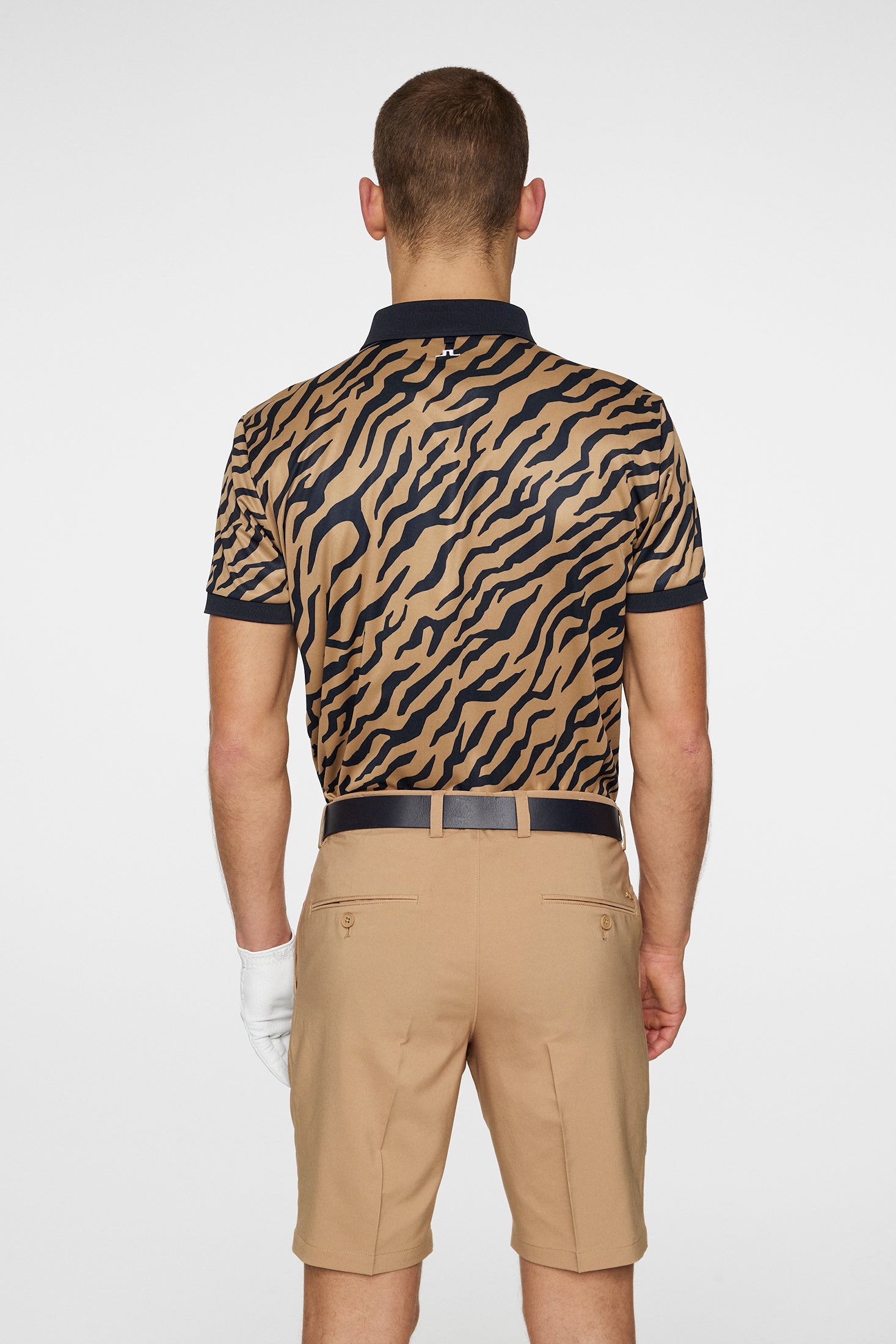 J.Lindeberg Tour Tech Print Polo Herren S braun/schwarz