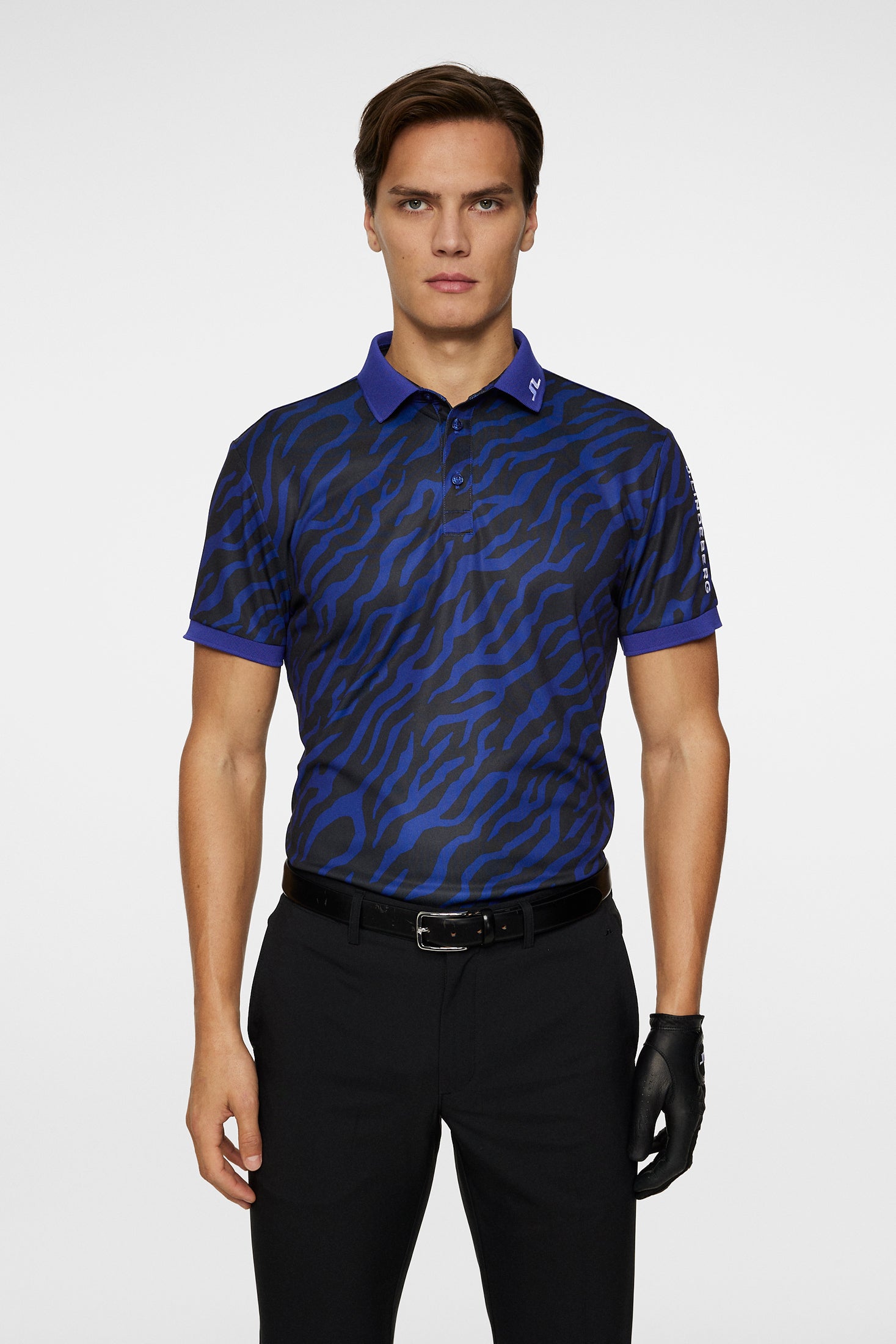 J.Lindeberg Tour Tech Print Polo Herren S braun/schwarz