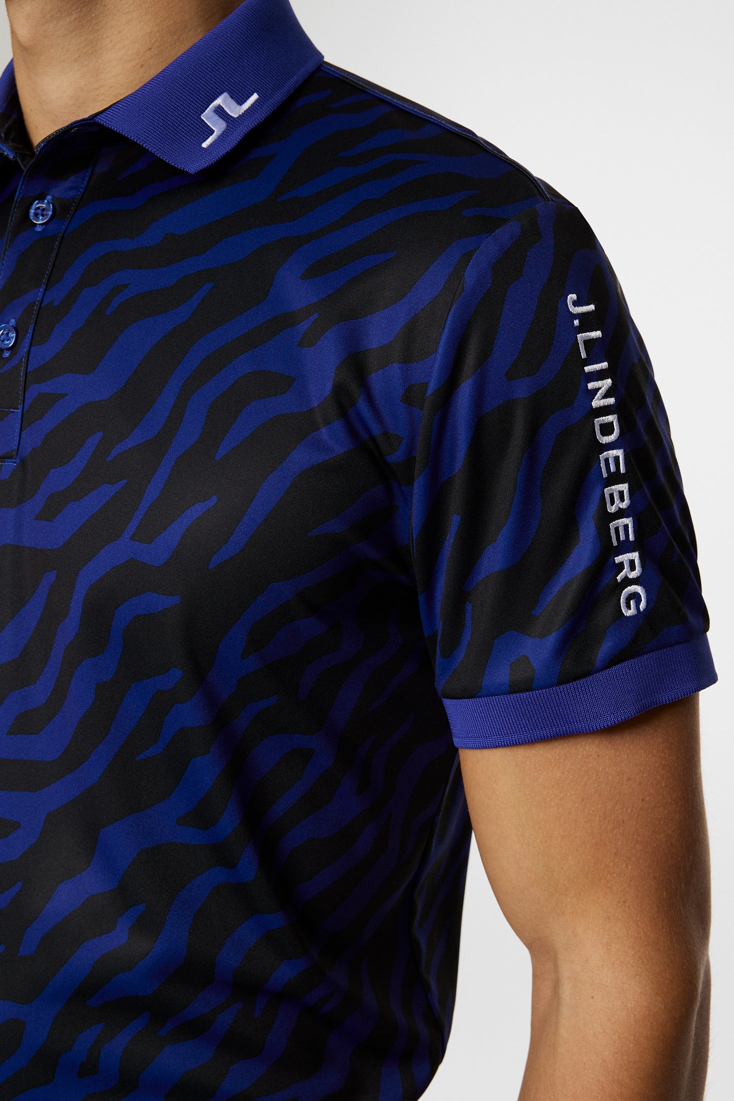J.Lindeberg Tour Tech Print Polo Herren S braun/schwarz