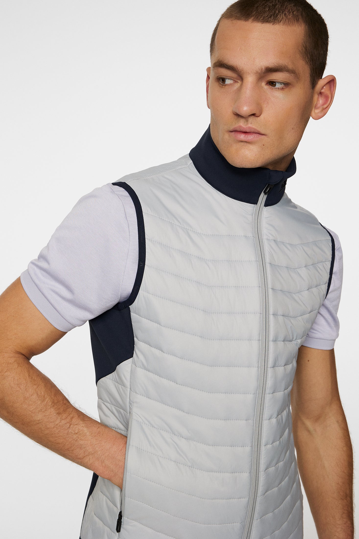 J.Lindeberg Men's Holden Quilted Hybrid Vest