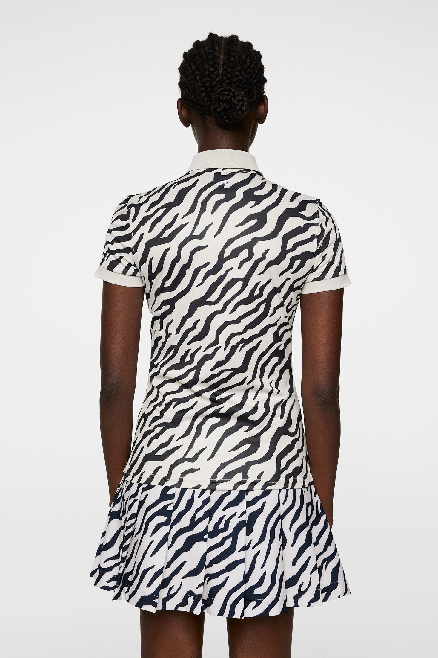 J.Lindeberg Tour Tech Print Polo Damen S schwarz/weiß
