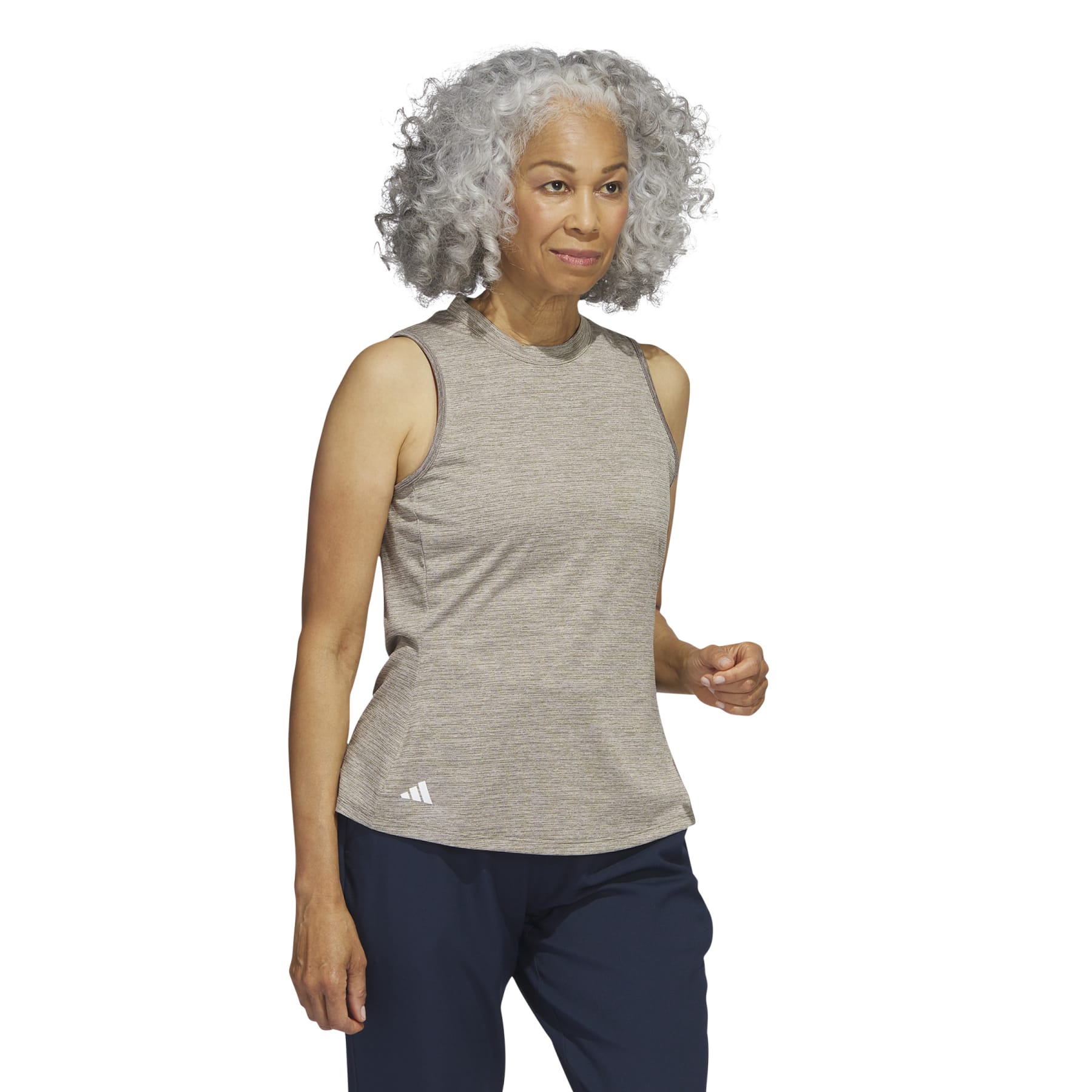 adidas Women's Essentials Heathered Mock-Neck Sleeveless Golf Shirt