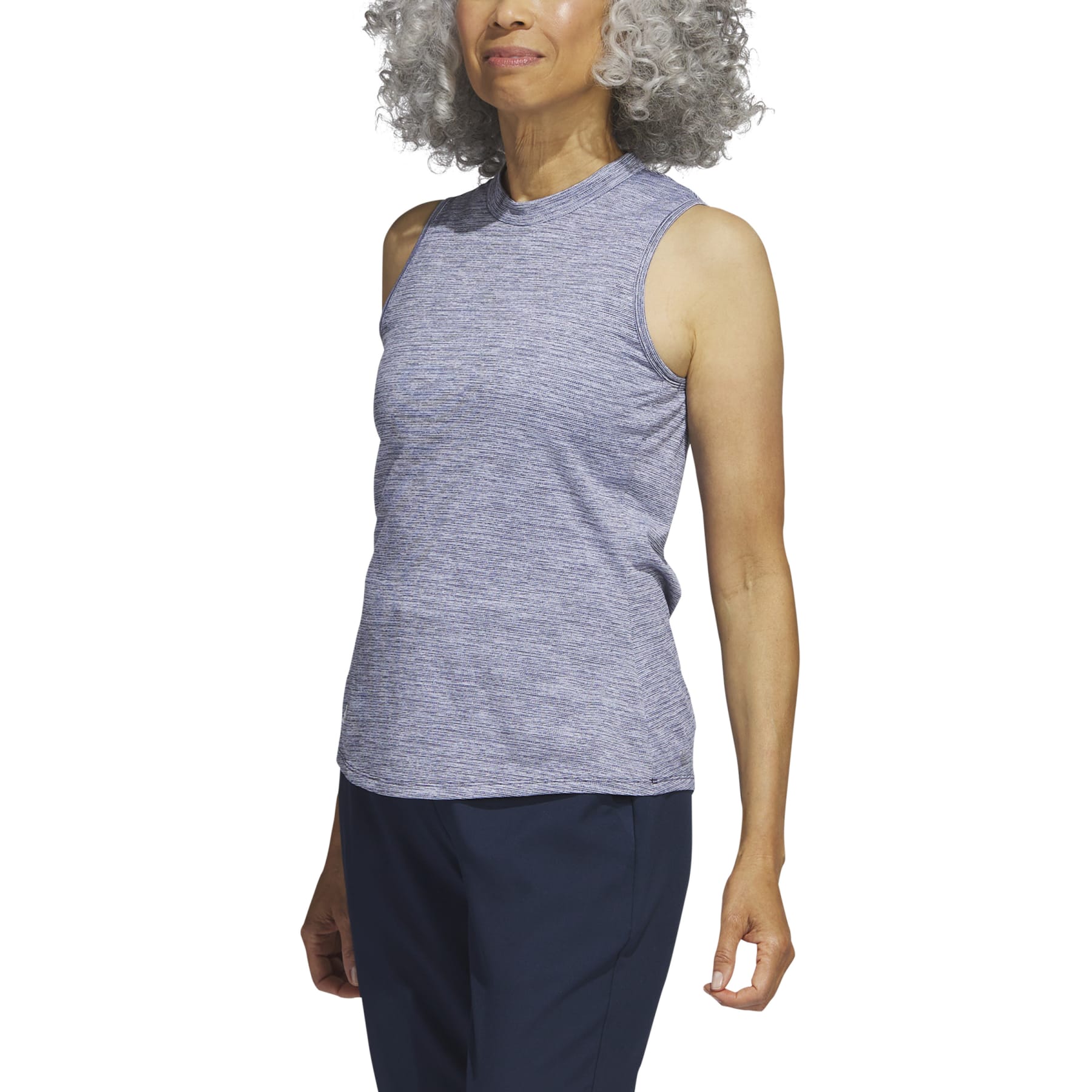 adidas Women's Essentials Heathered Mock-Neck Sleeveless Golf Shirt