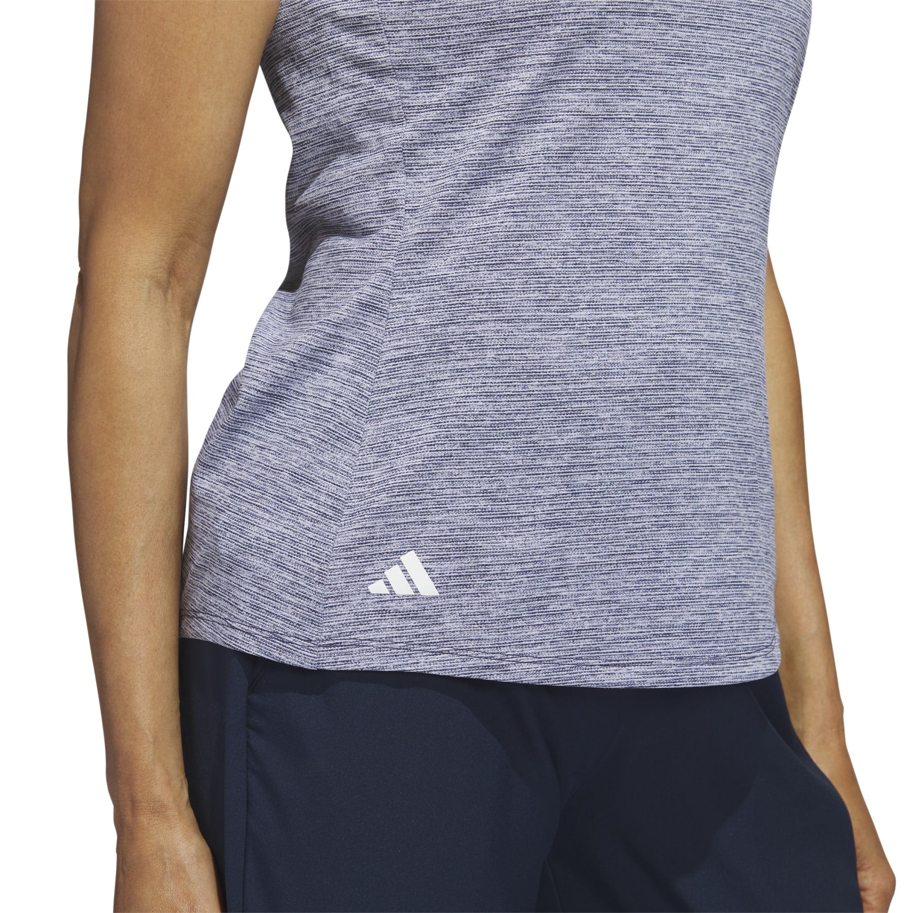 adidas Women's Essentials Heathered Mock-Neck Sleeveless Golf Shirt