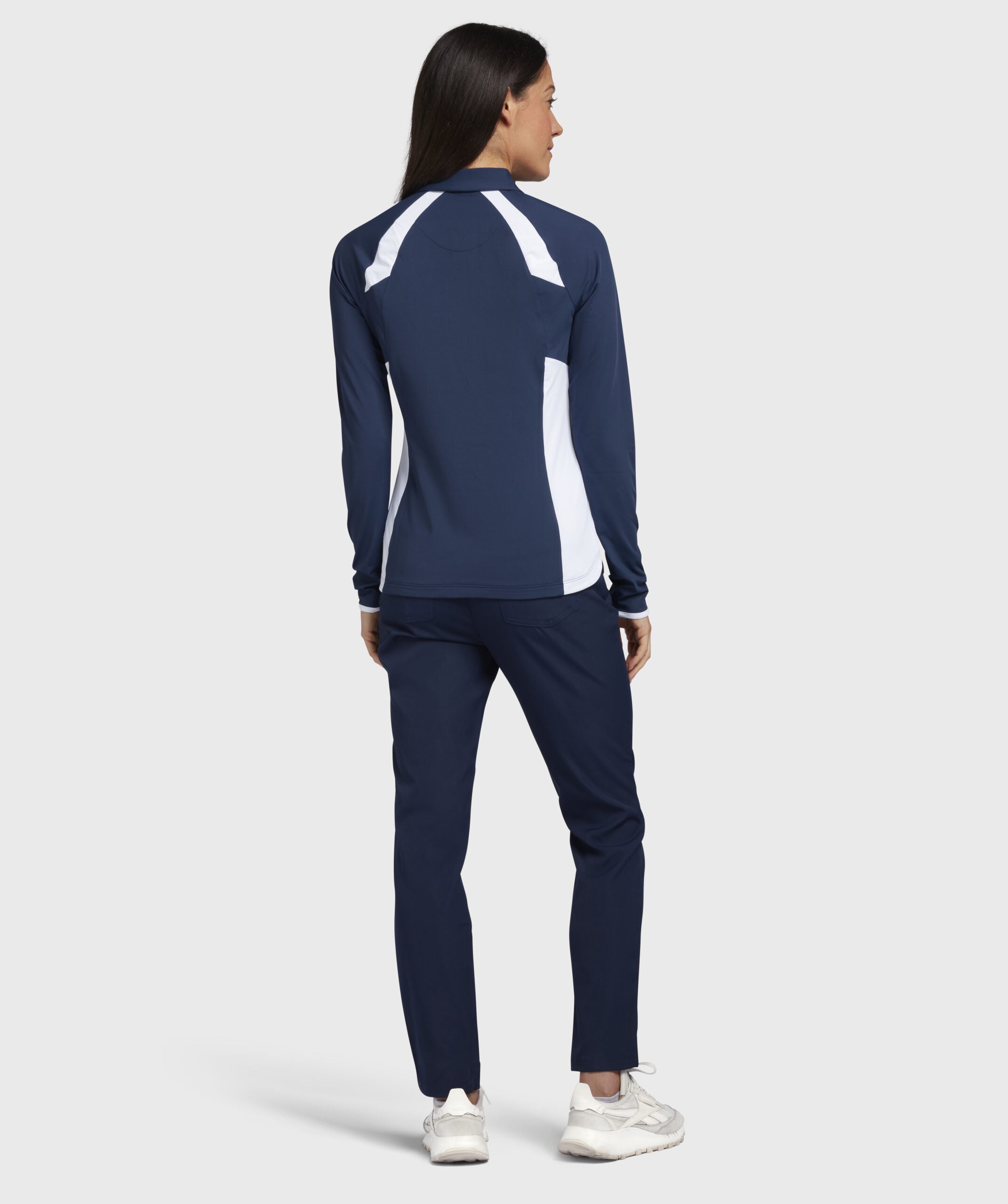 Original Penguin Long Sleeve Colourblock Zip Polo Damen