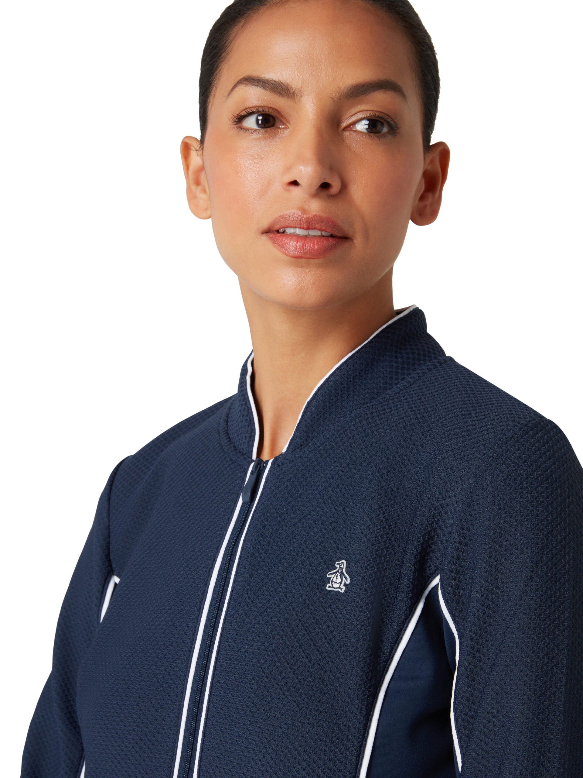 Original Penguin Midweight Long Sleeve Textured 1/4 Zip Women's
