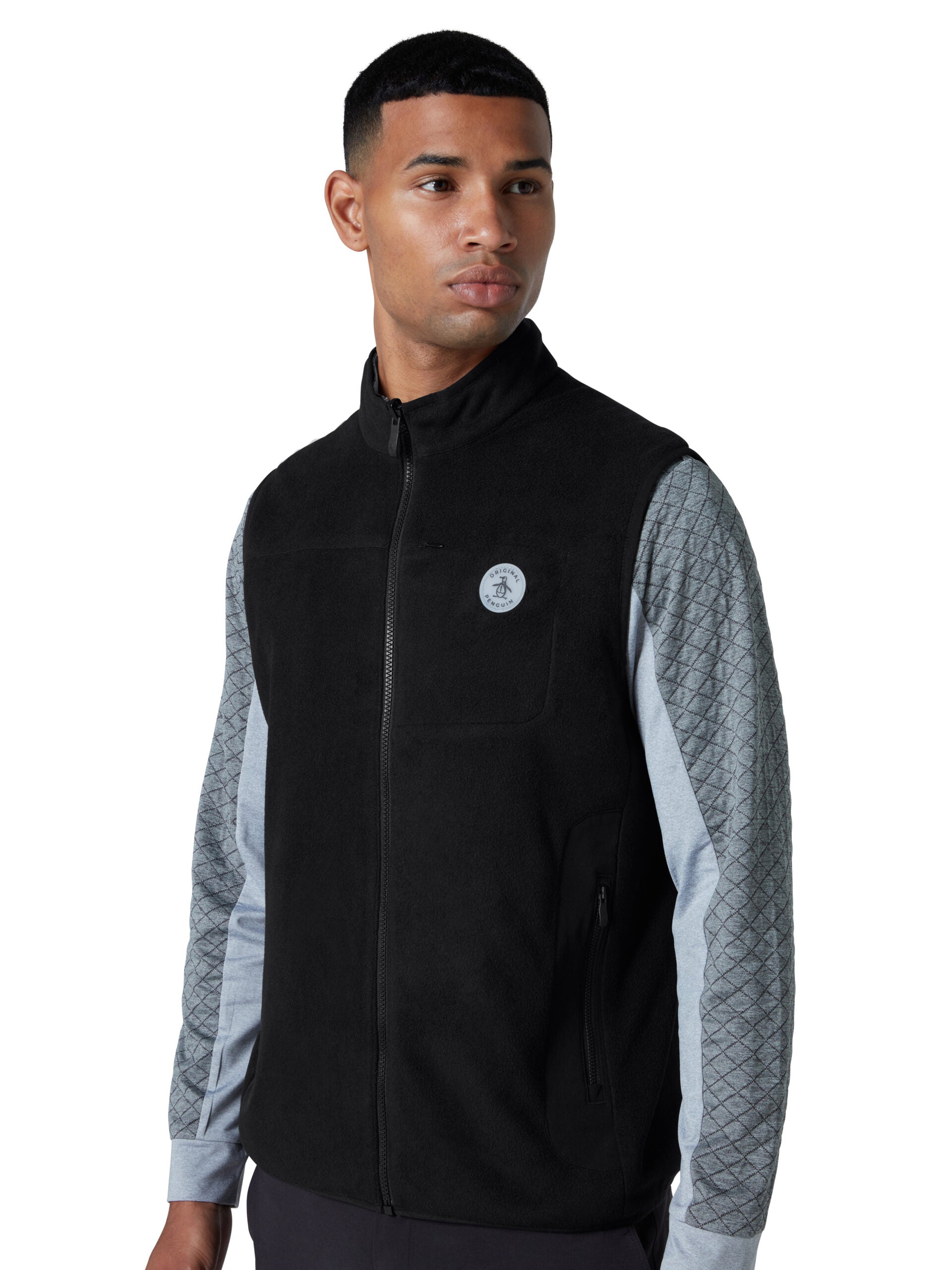 Original Penguin Men's Lightweight Mixed Media Reversible Vest