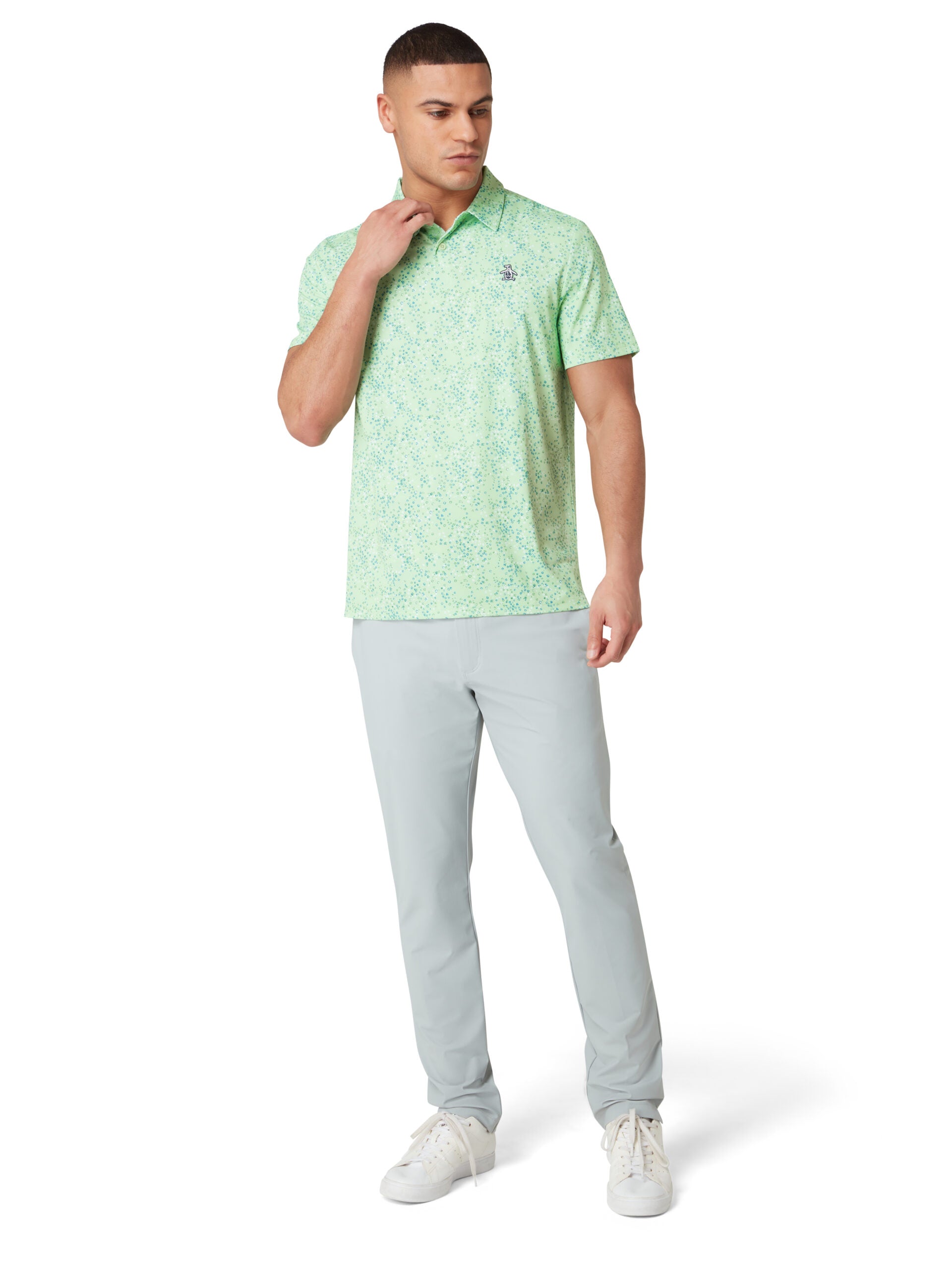 Original Penguin Men's All-Over Micro Abstract Print Polo