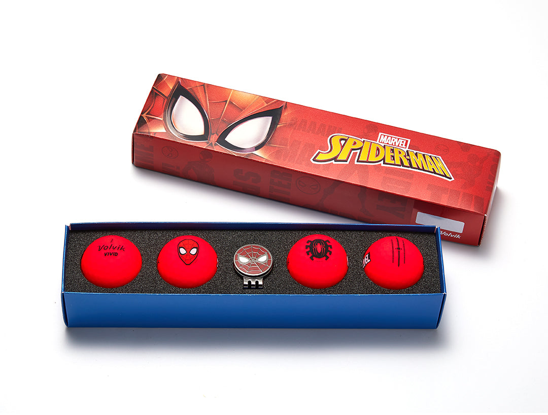 Volvik Vivid Marvel Collection Balls 4 pcs. + Ball Marker