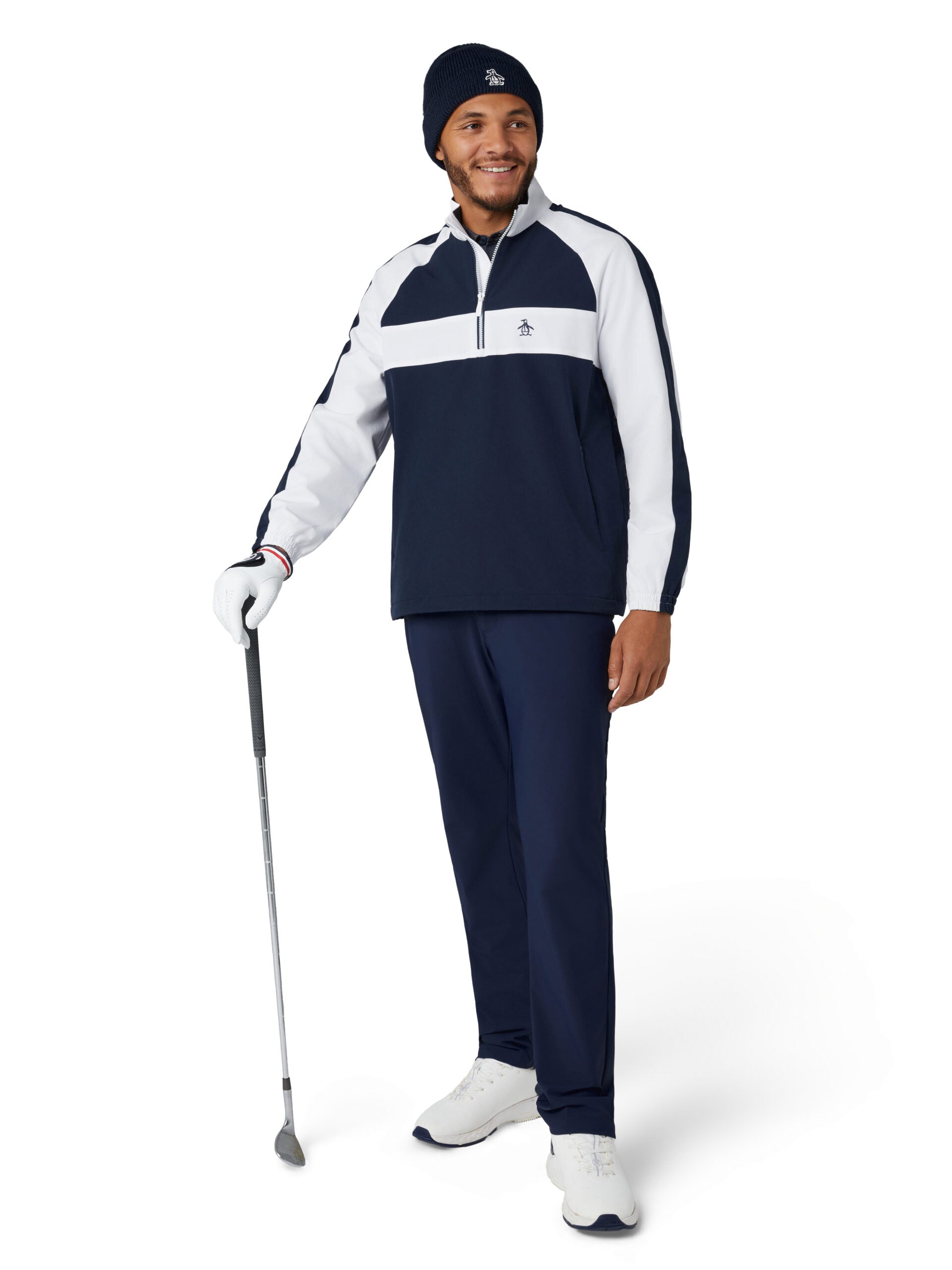 Original Penguin 1/4-Zip Colour Block Sweatshirt Herren