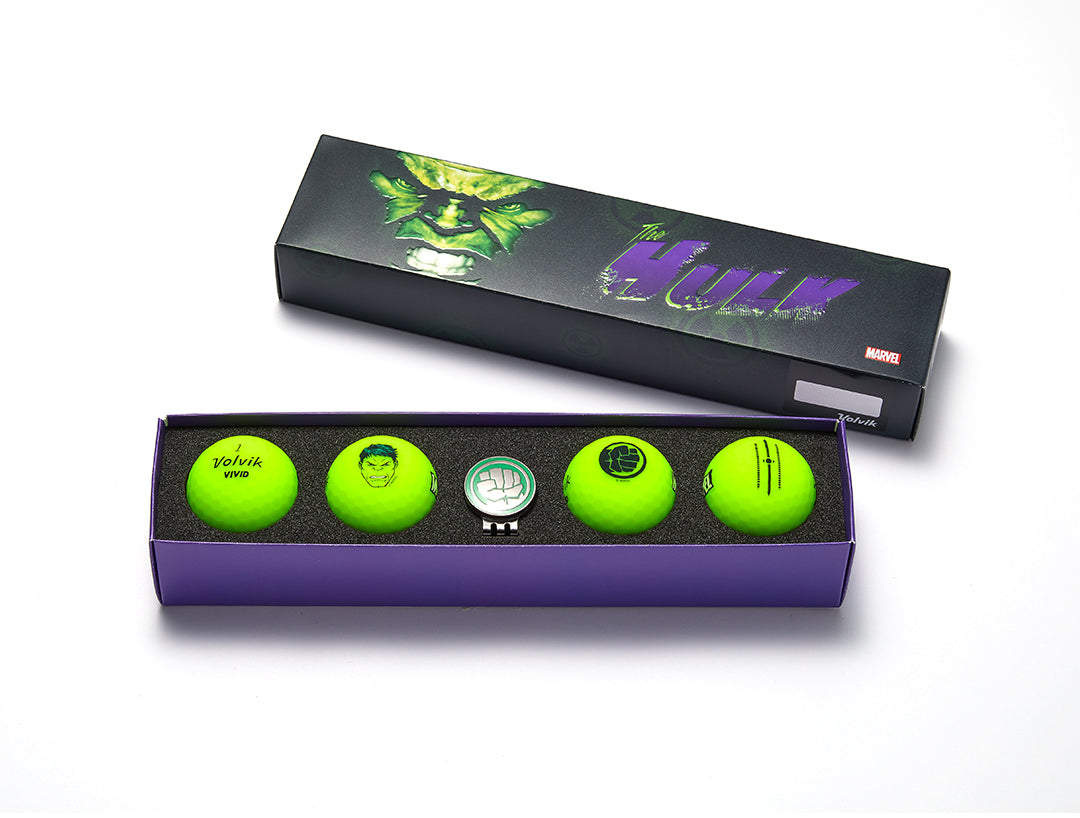 Volvik Vivid Marvel Collection Balls 4 pcs. + Ball Marker