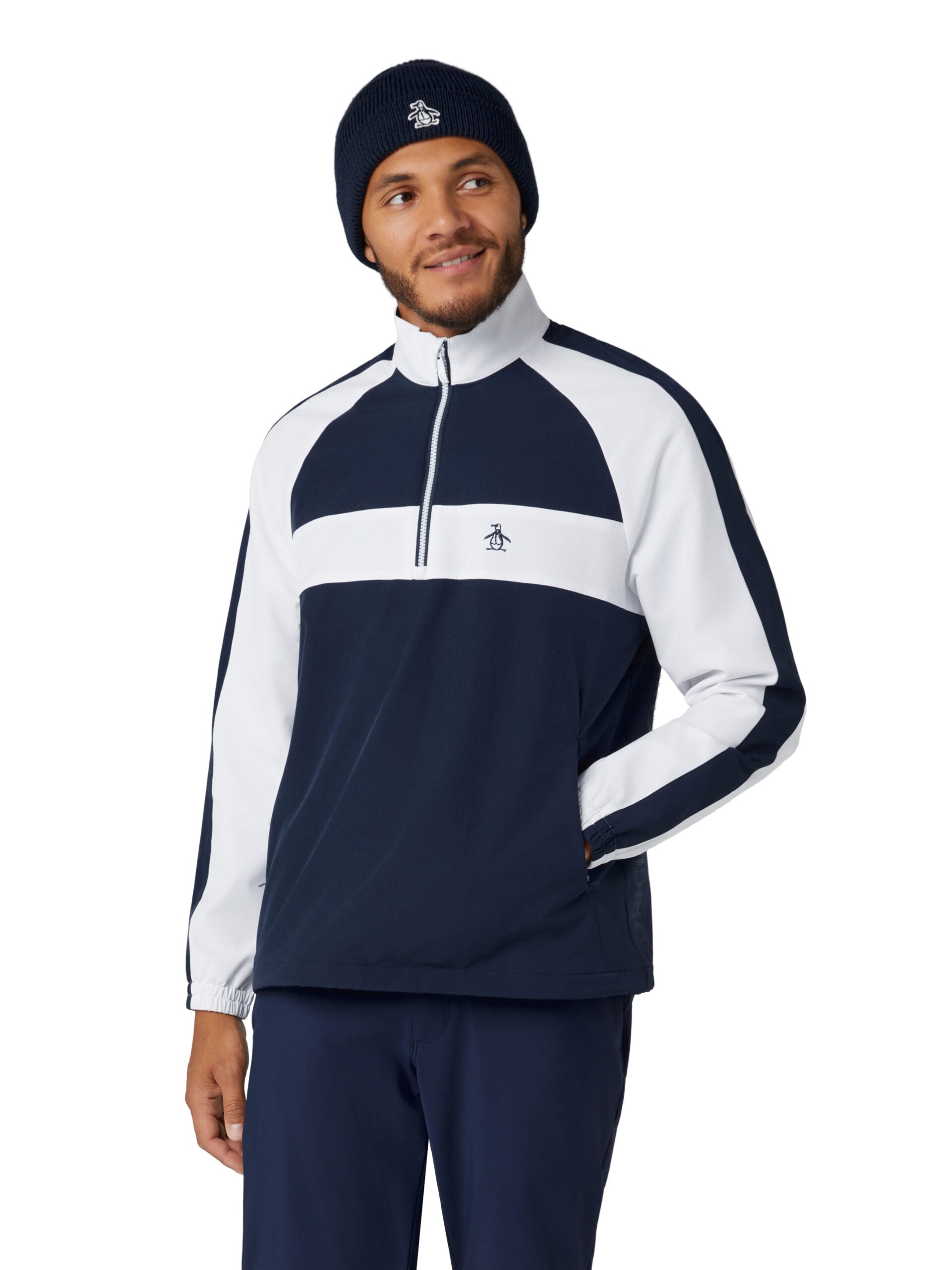 Original Penguin 1/4-Zip Colour Block Sweatshirt Herren