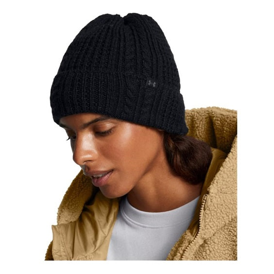 Under Armour UA Halftime Cable Knit Beanie Damen schwarz schwarz schwarz