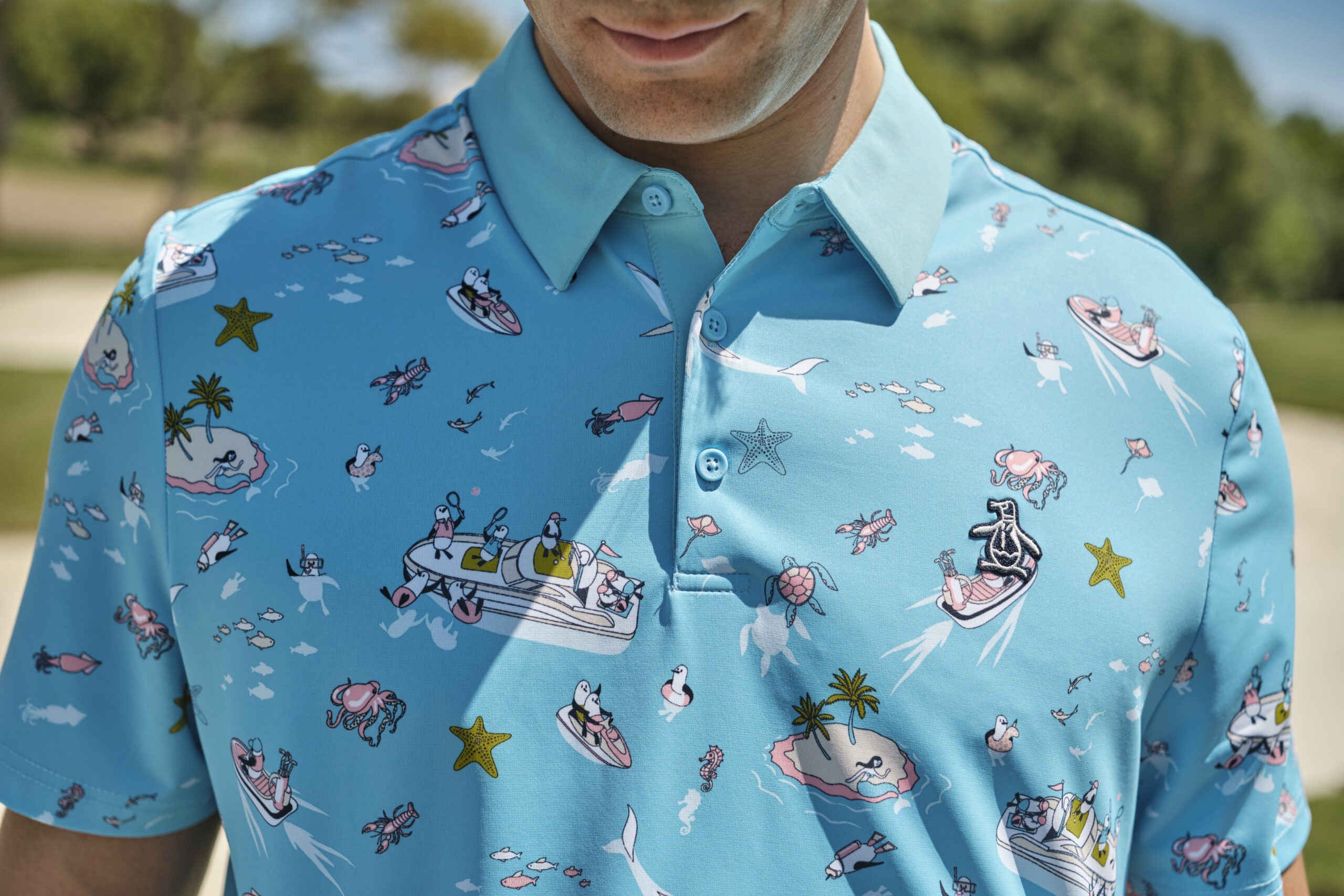 Original Penguin Pete N’ The Boat Polo Herren L hellblau