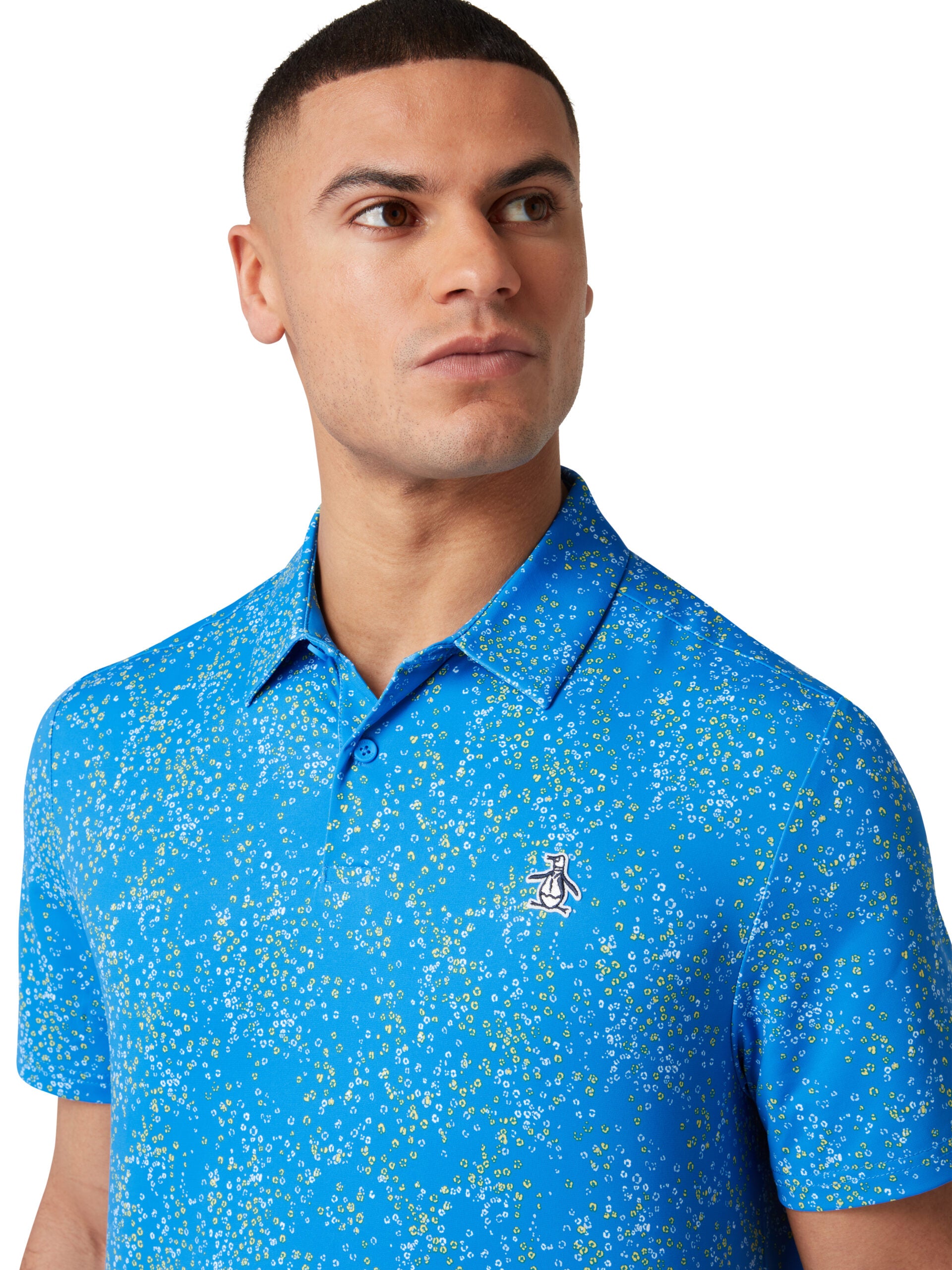 Original Penguin Men's All-Over Micro Abstract Print Polo
