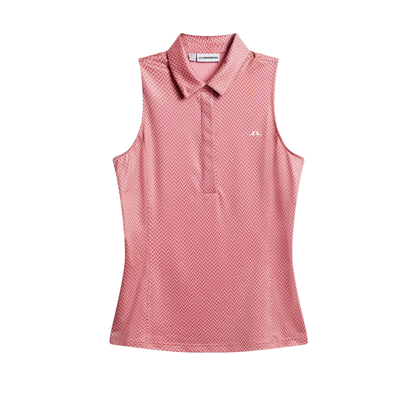 J.Lindeberg Dena Print Sleeveless Polo Women's L Red/Beige L Red/Beige