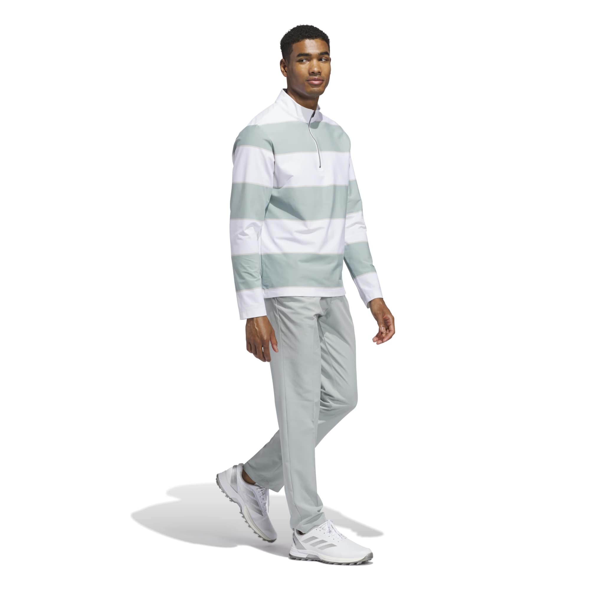 adidas ULT365 RugbyStripe 1/4 Zip Pullover XXL green/white
