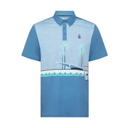 Original Penguin Palm Spring Block Polo Herren L hellblau