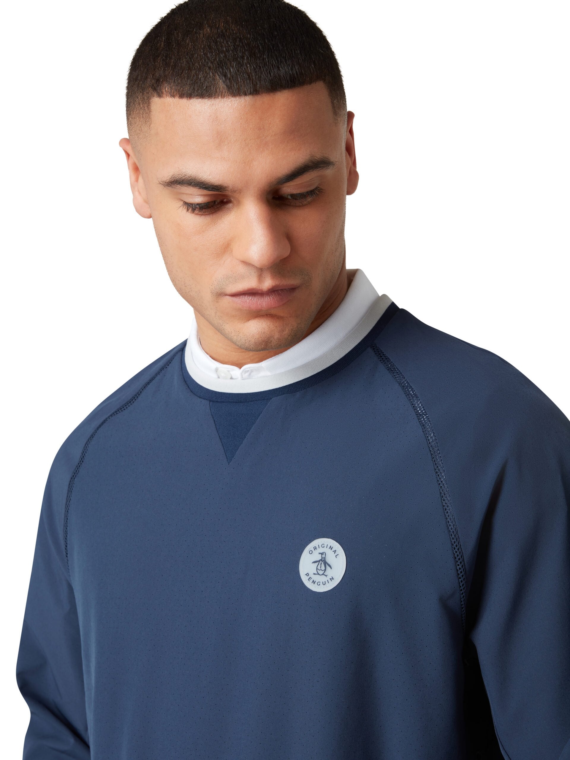 Original Penguin Lightweight Ventilated Crew Neck Jacke Herren L navy