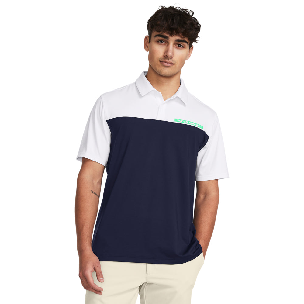 Under Armour UA Tee To Green Color Block Polo Herren S weiss/navy/lime S weiss/navy/lime S weiss/navy/lime