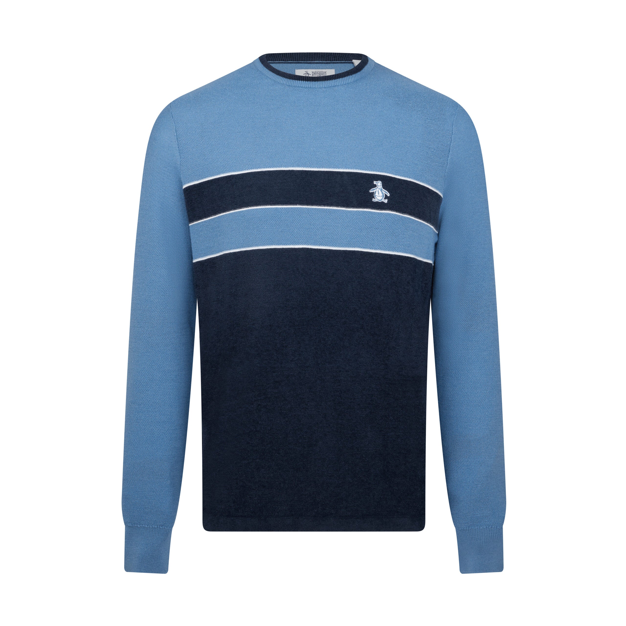 Original Penguin Heritage Mixed Media Sweater Herren L hellblau