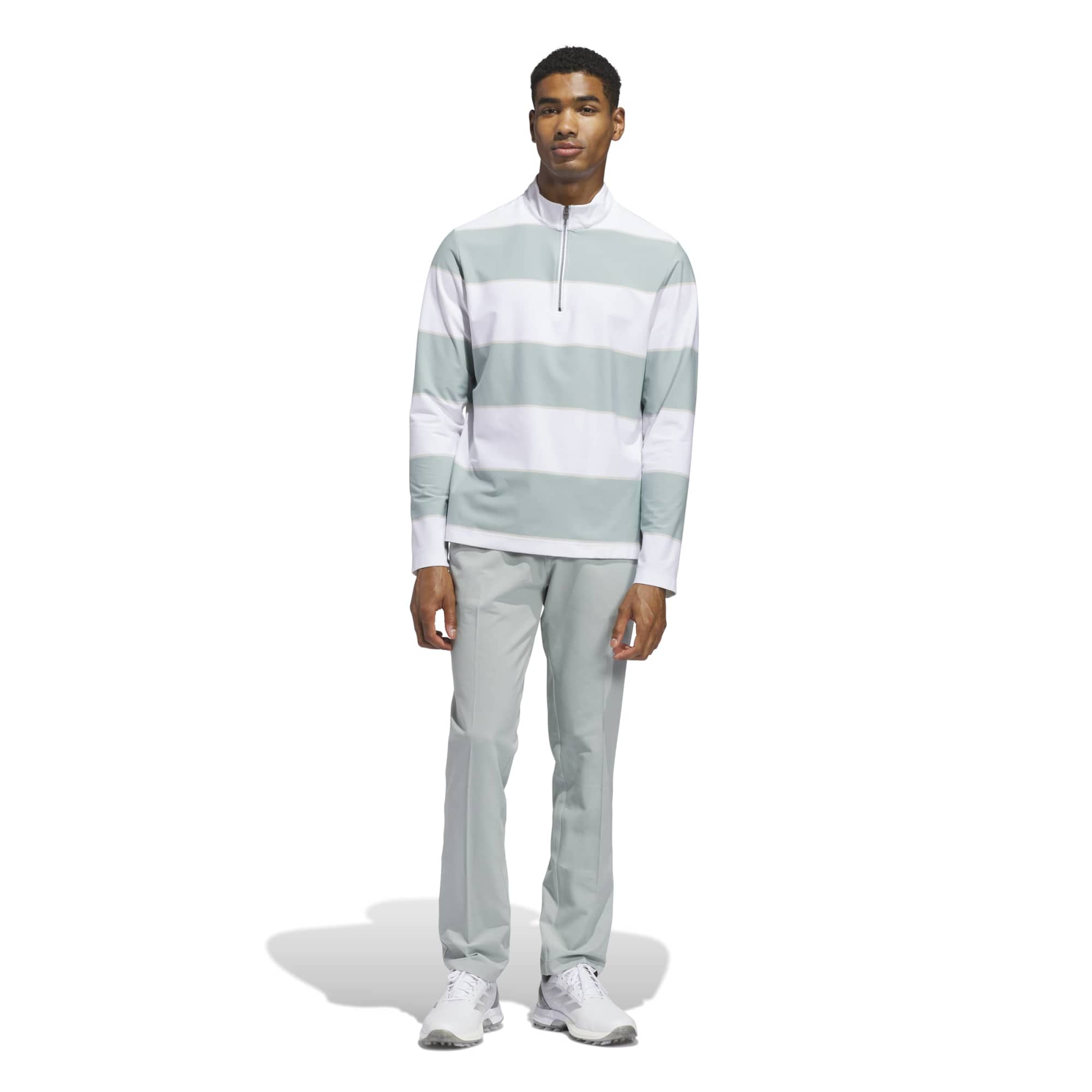 adidas ULT365 RugbyStripe 1/4 Zip Pullover XXL green/white