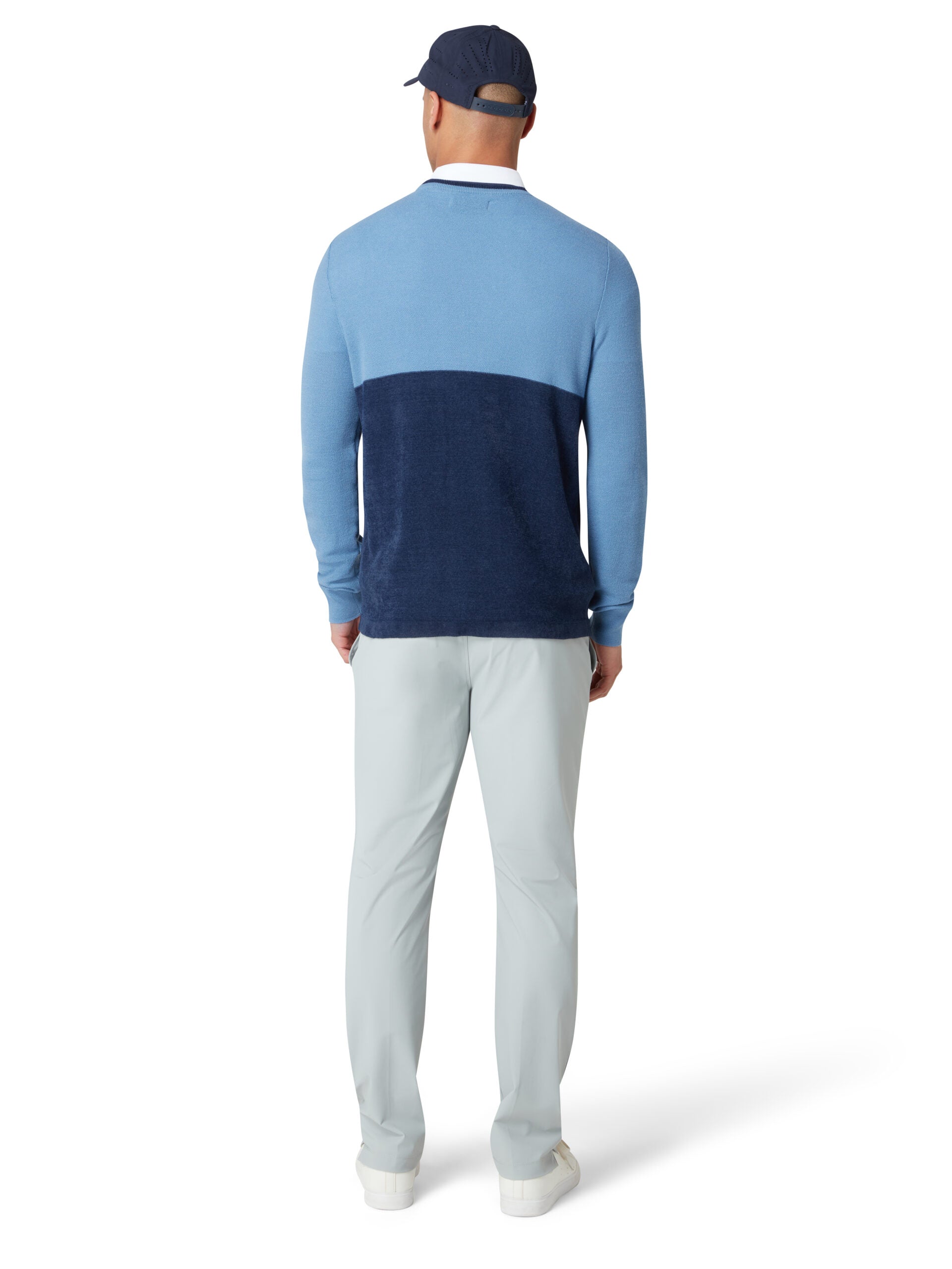 Original Penguin Heritage Mixed Media Sweater Herren L hellblau