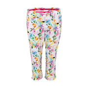 Alberto MONA-C - WR Flowers Golfhose Damen 34 weiß/bunt