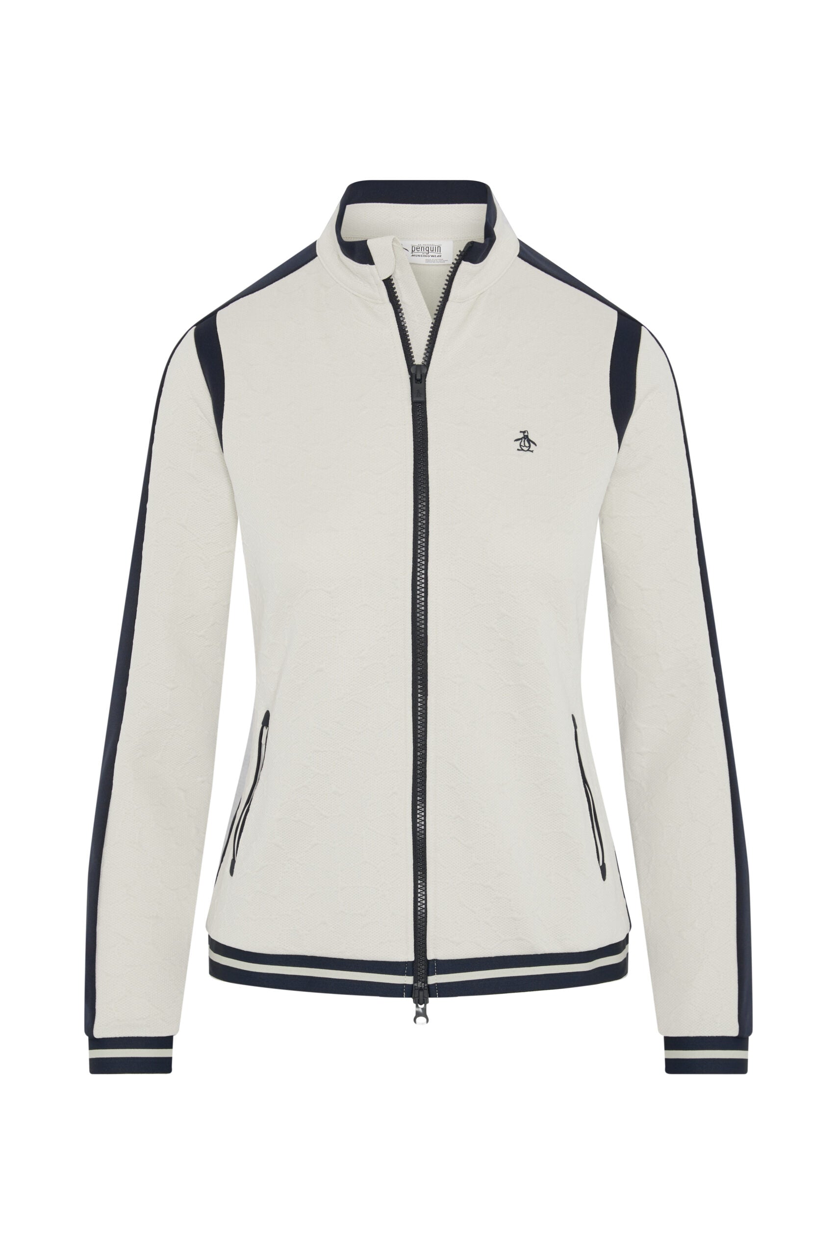 Original Penguin Knit Embossed Floral Colour Block Jacke Damen