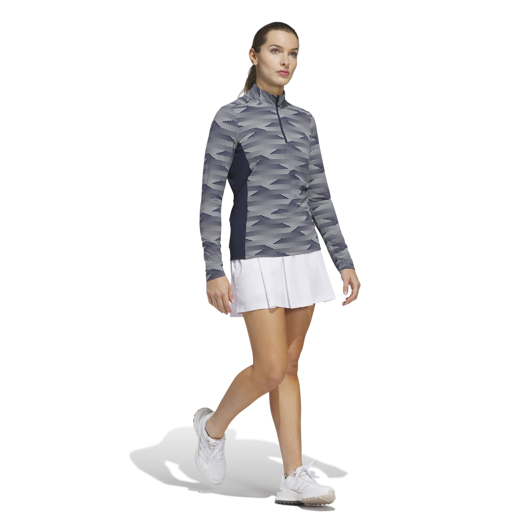 adidas Ultimate365 Printed 1/4-Zip Mock Polo Damen XS navy XS navy XS navy