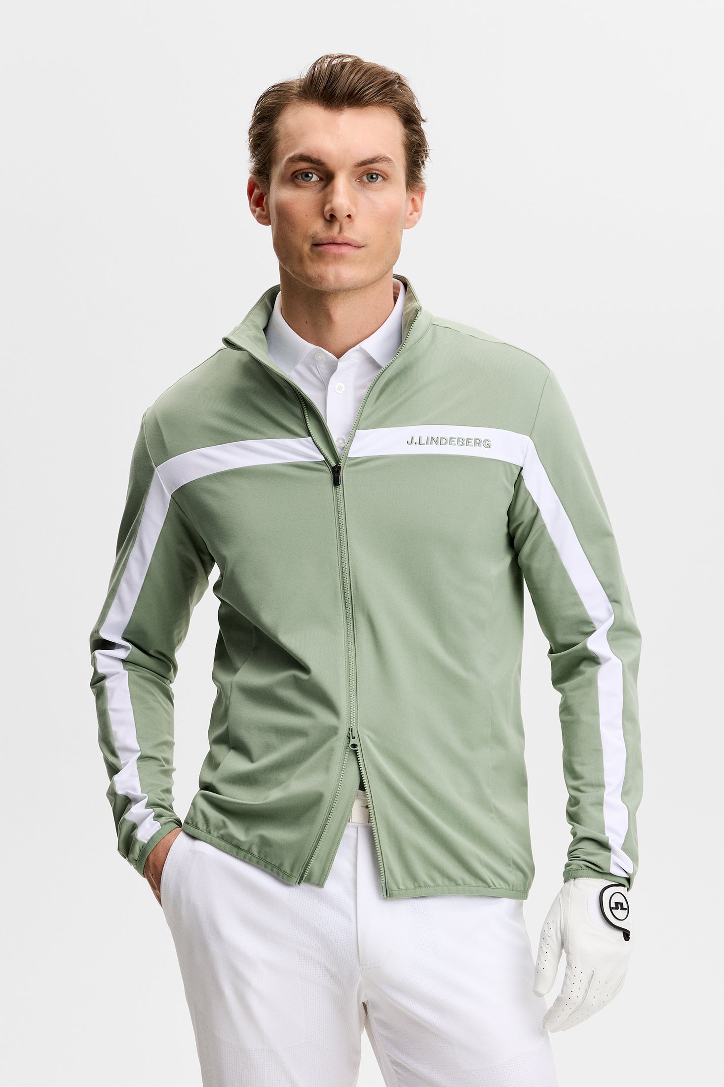 J.Lindeberg Jarvis Mid Layer Men's L Forest Green