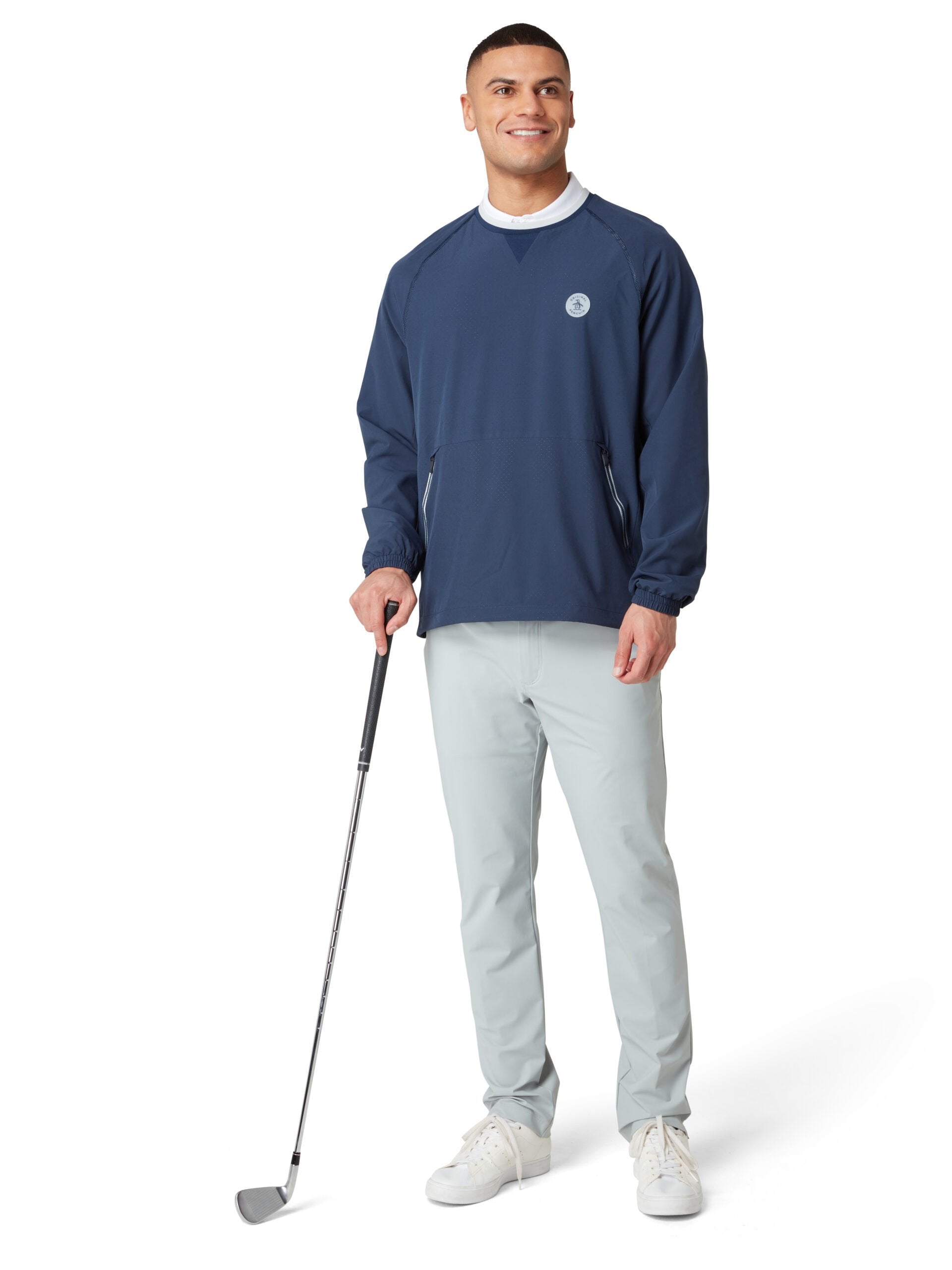 Original Penguin Lightweight Ventilated Crew Neck Jacke Herren L navy