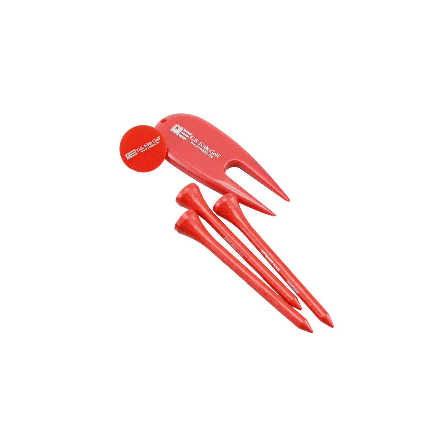U.S. Kids Golf Tees/Pitchgabel/Ballmarker Set