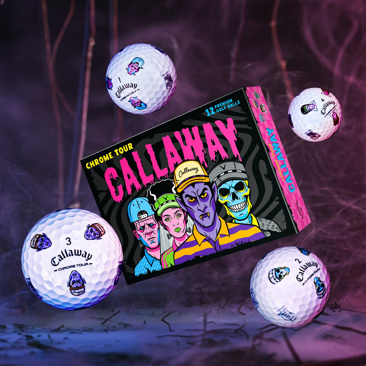 Callaway CHROME TOUR TRUVIS HELLOWEEN Golfbälle 12Stk.