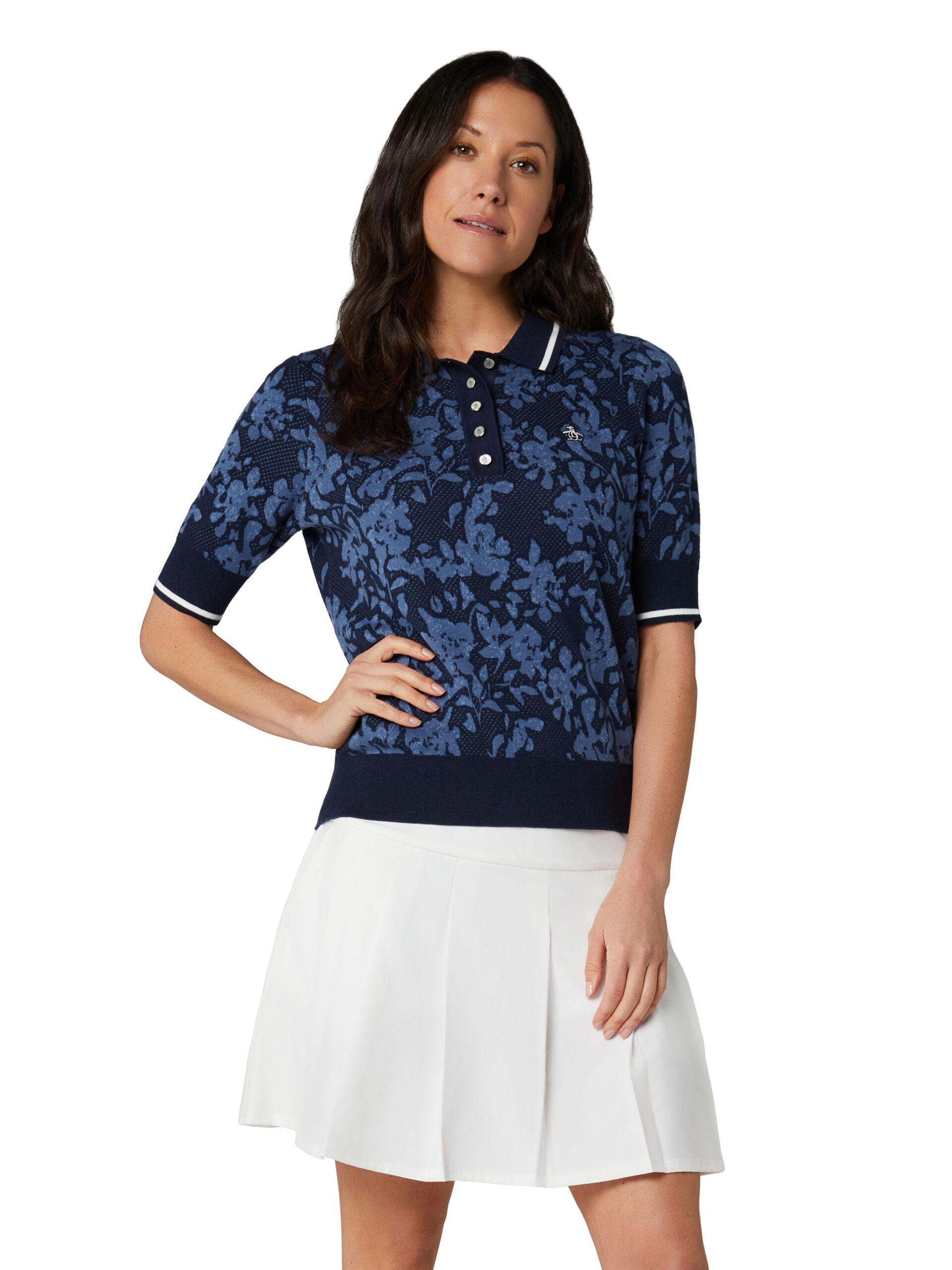 Original Penguin Golf Branded Floral Polo Damen