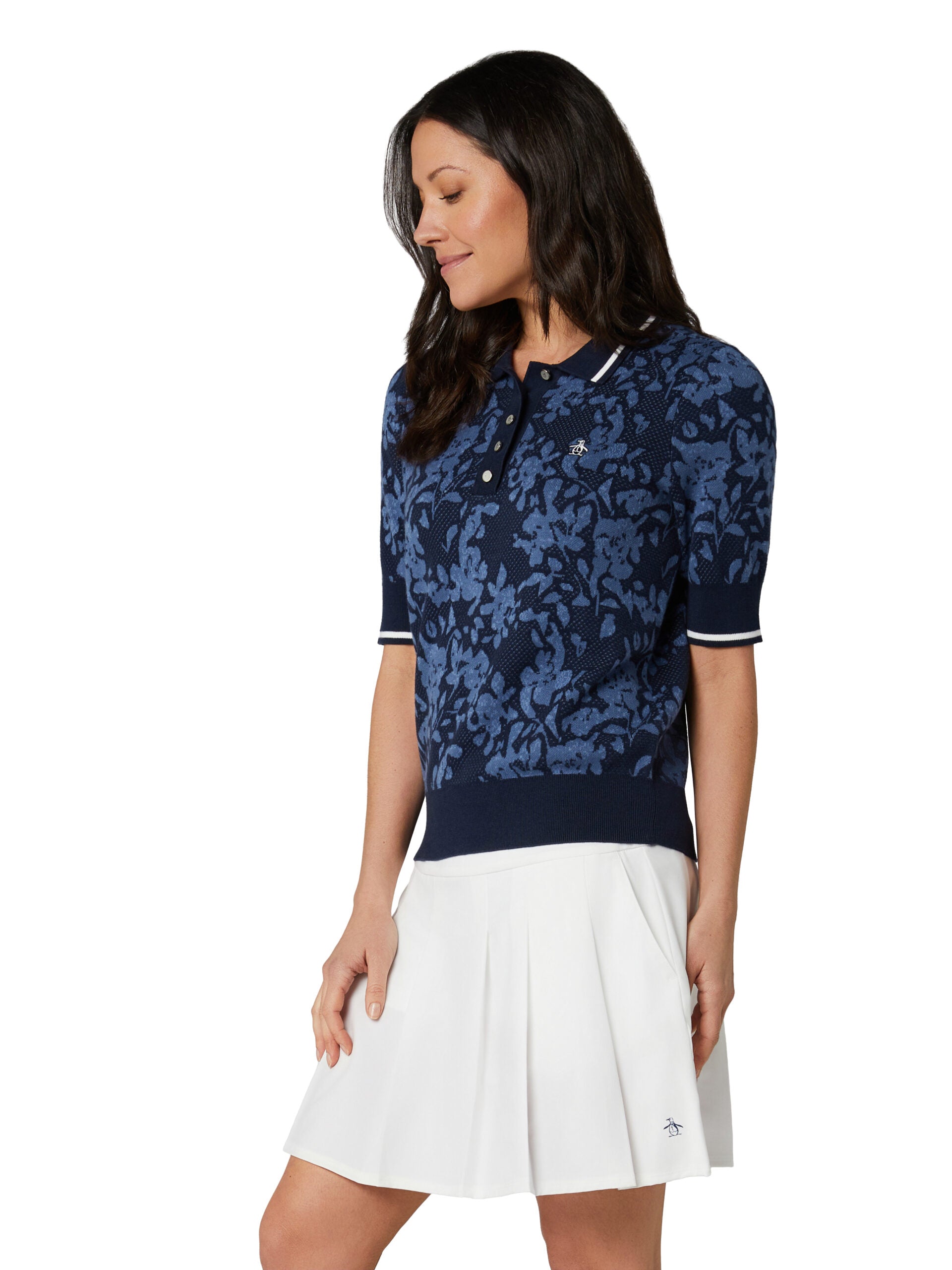 Original Penguin Golf Branded Floral Polo Damen